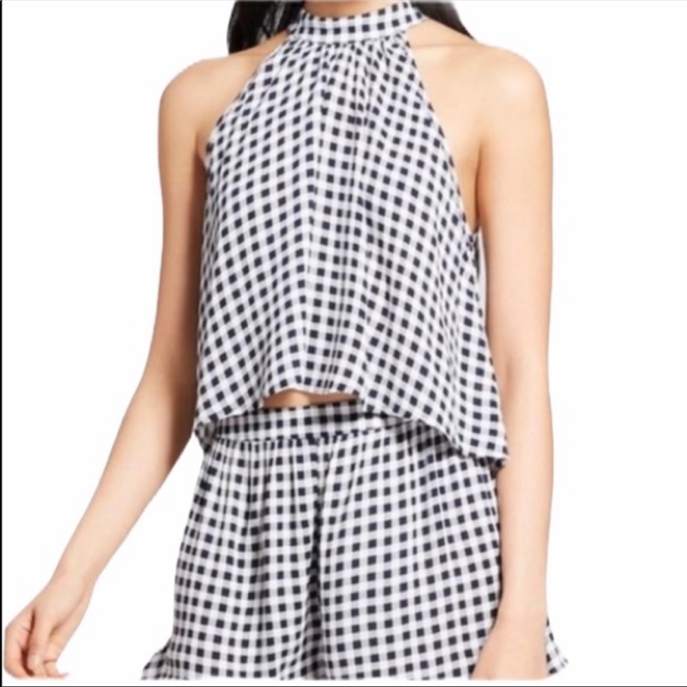 Xhilaration gingham high collar tank top